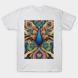 Colourful Mandala Peacock T-Shirt